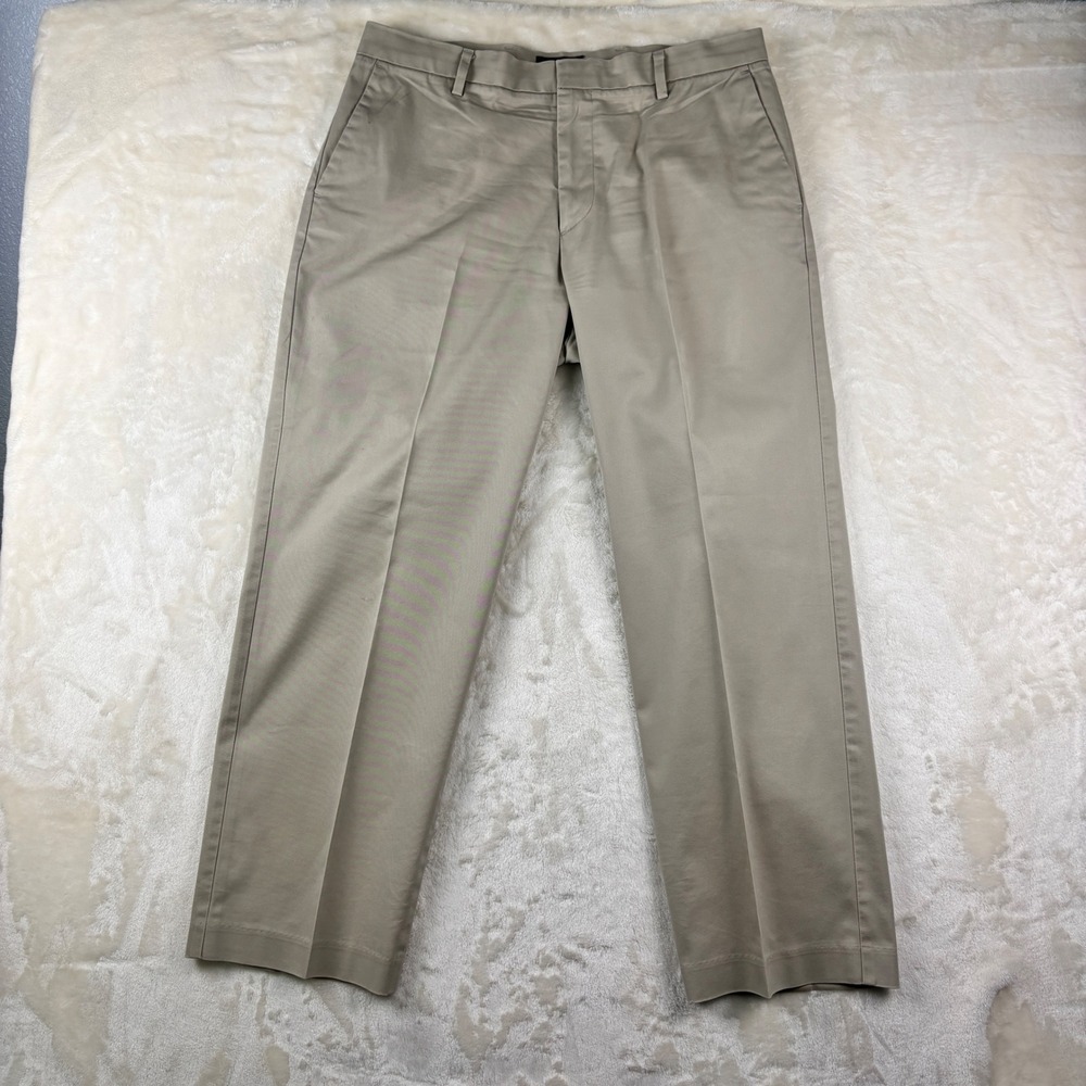 Dockers Pants Mens 35x 27 Tan Classic Fit‎ Flat Front Chinos Khaki casual